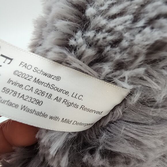 FAO Schwarz Gray White Sheep Dog Plush 10” Red Sparkle Collar Stuffed Animal Toy - Picture 10 of 11